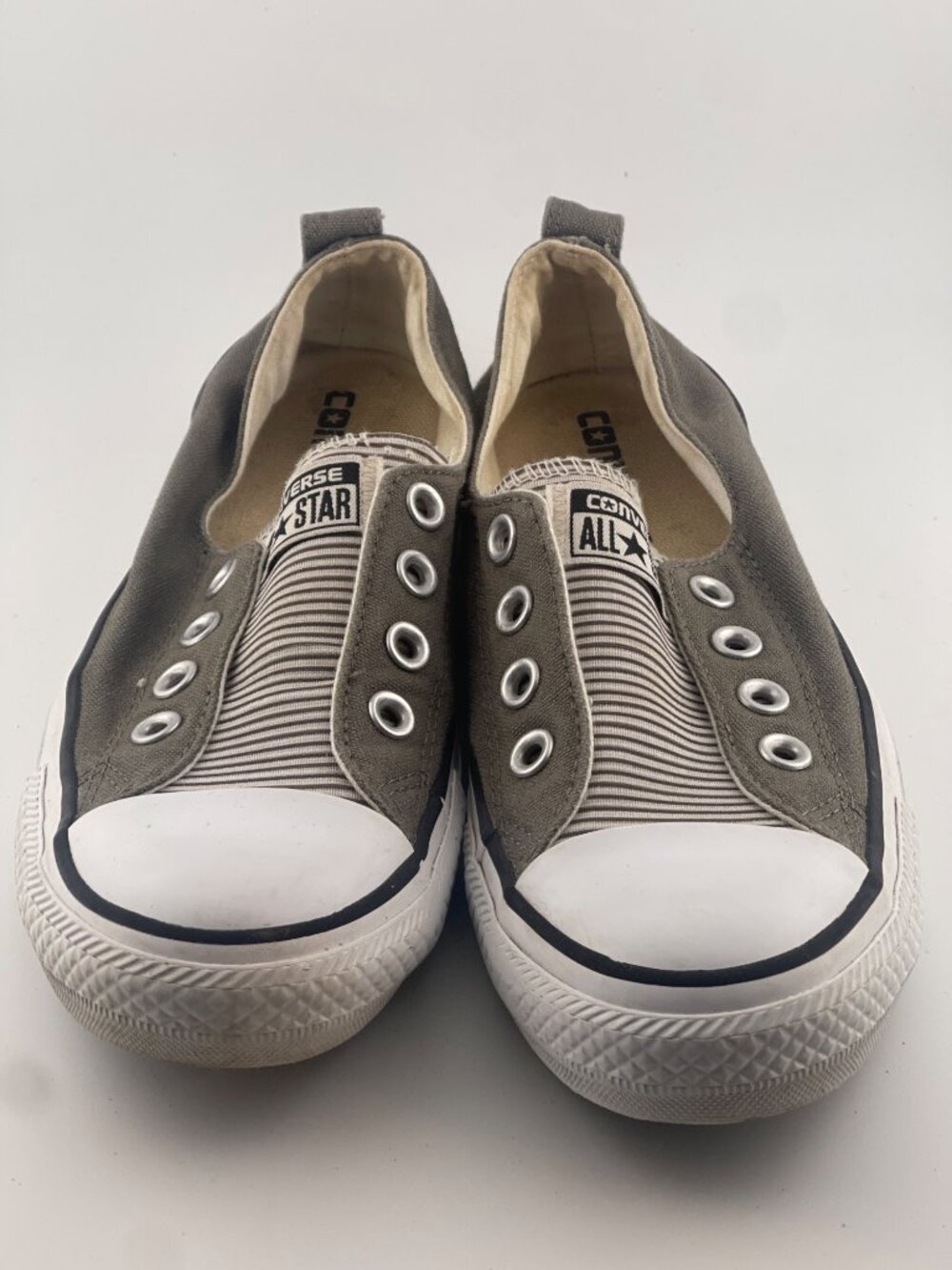 Converse All Star Slip-On Sneakers Gray Canvas Women’s Size 5 Casual Shoes